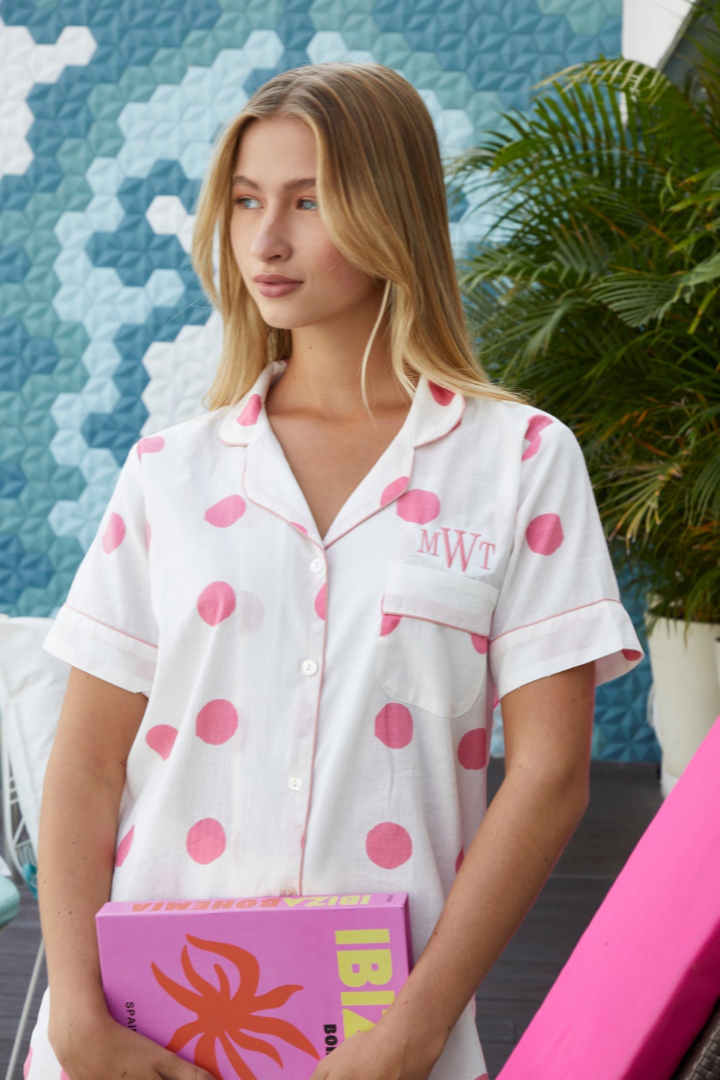 PIJAMA SHORT POLKA DOT PINK Mónica Watanabe