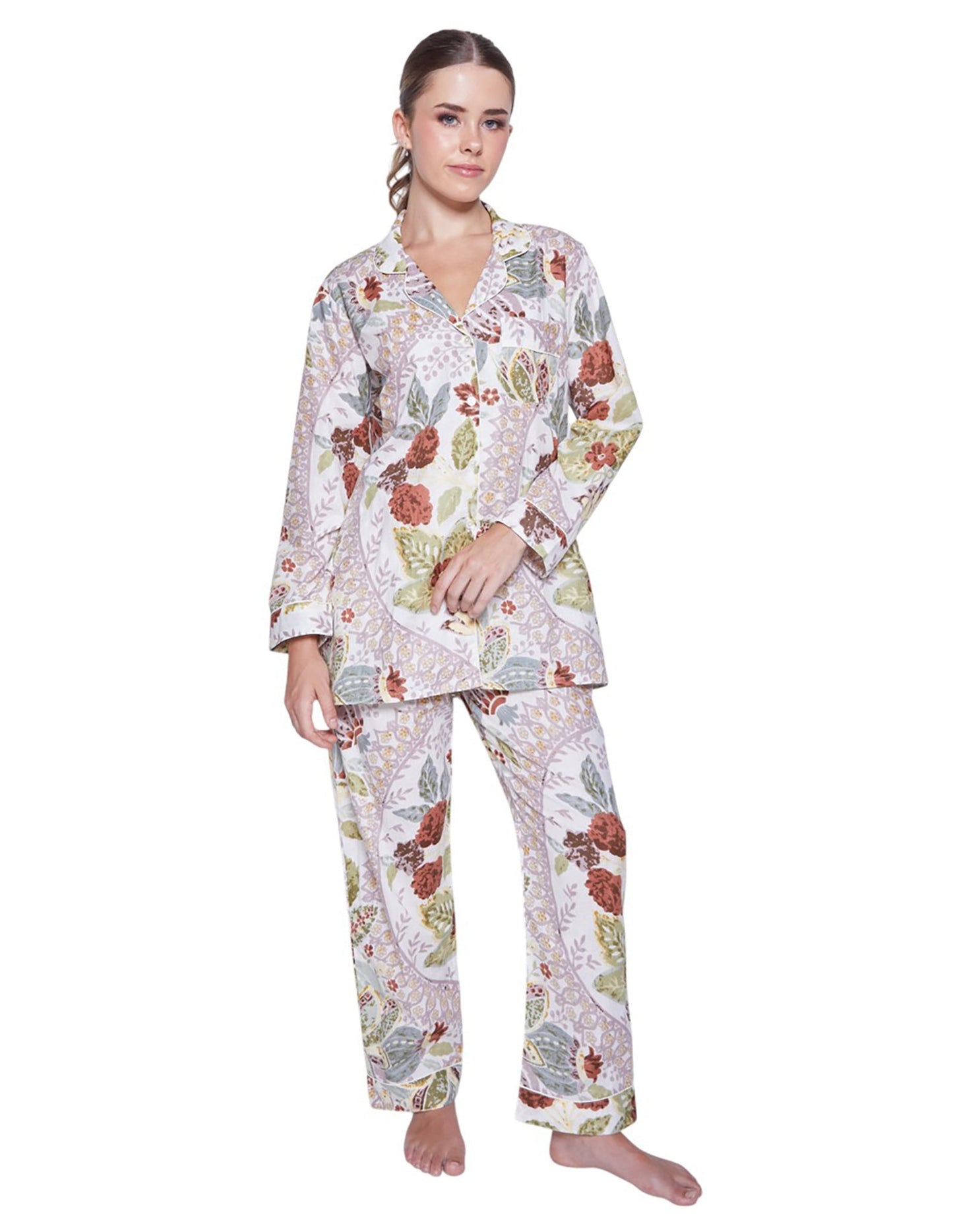 PIJAMA FOREST GREEN 2PZ 100% COTTON Mónica Watanabe