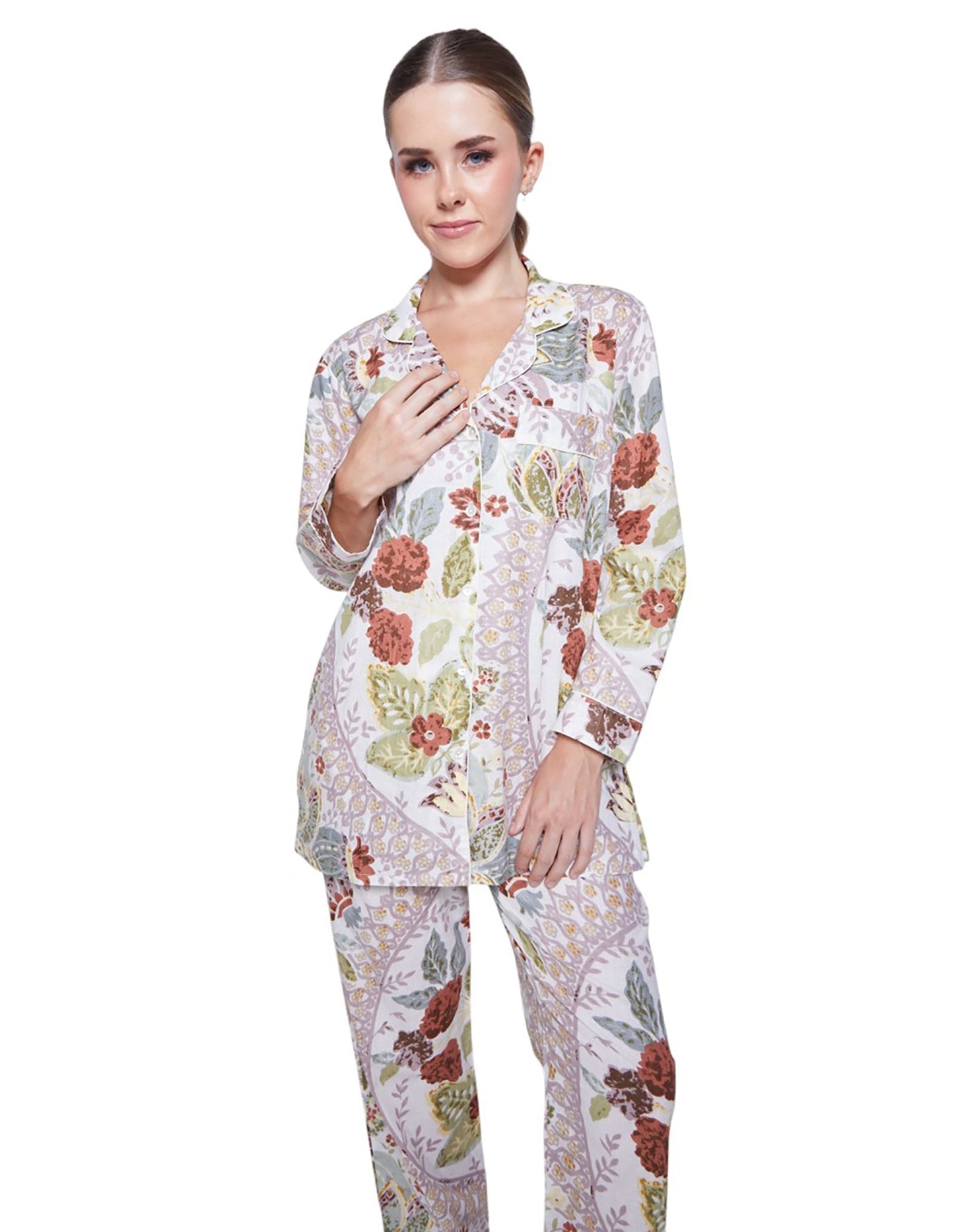PIJAMA FOREST GREEN 2PZ 100% COTTON Mónica Watanabe