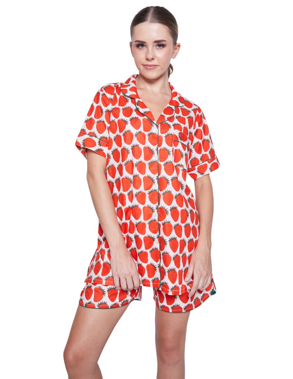 PIJAMA SHORT FRAISES Mónica Watanabe