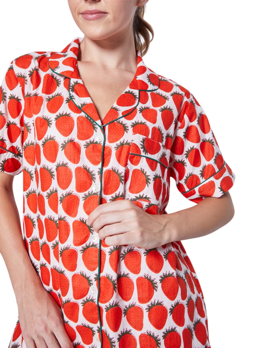 PIJAMA SHORT FRAISES Mónica Watanabe
