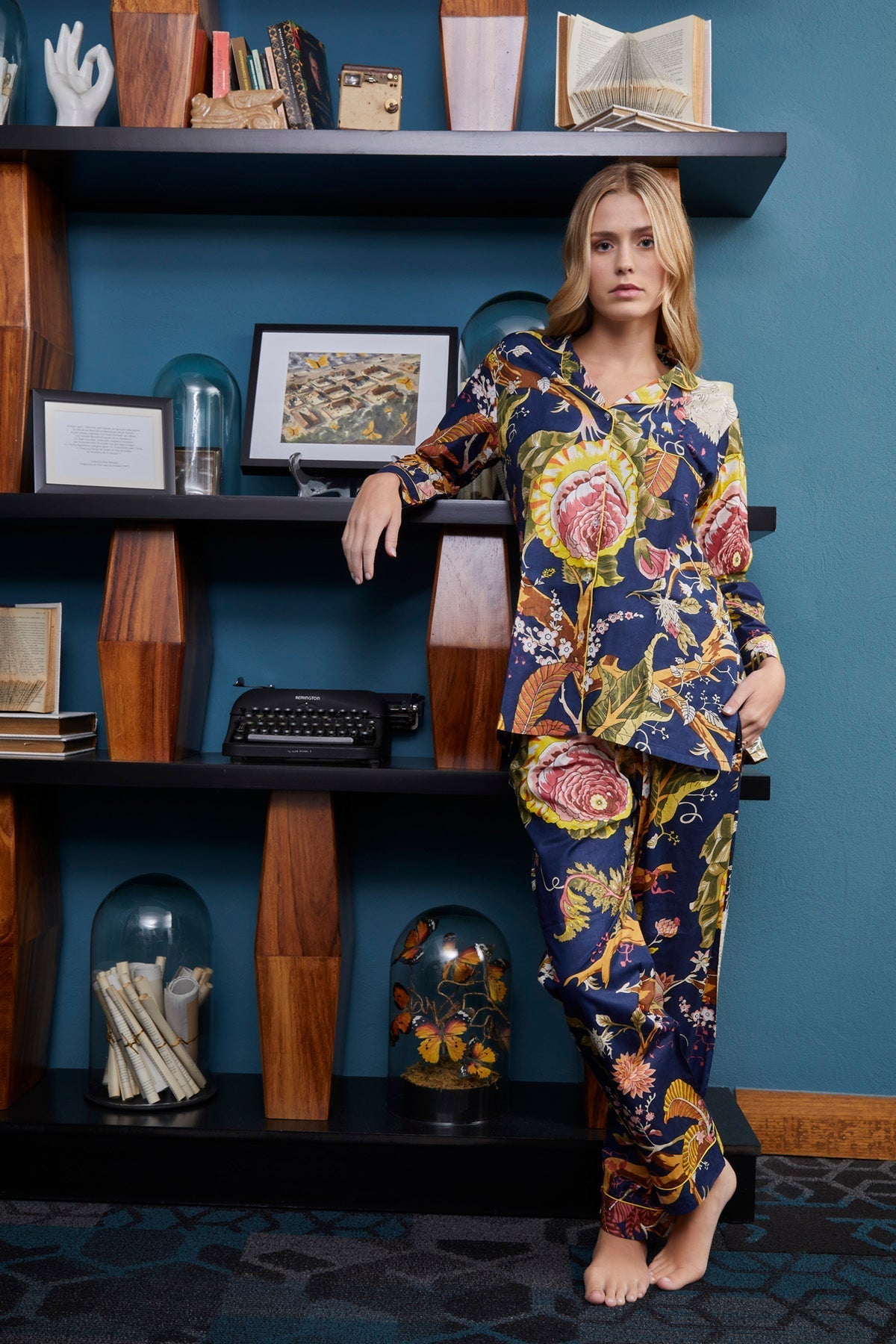 PIJAMA MAGNOLIA DARK AZUL 2PZ 100% COTTON Mónica Watanabe