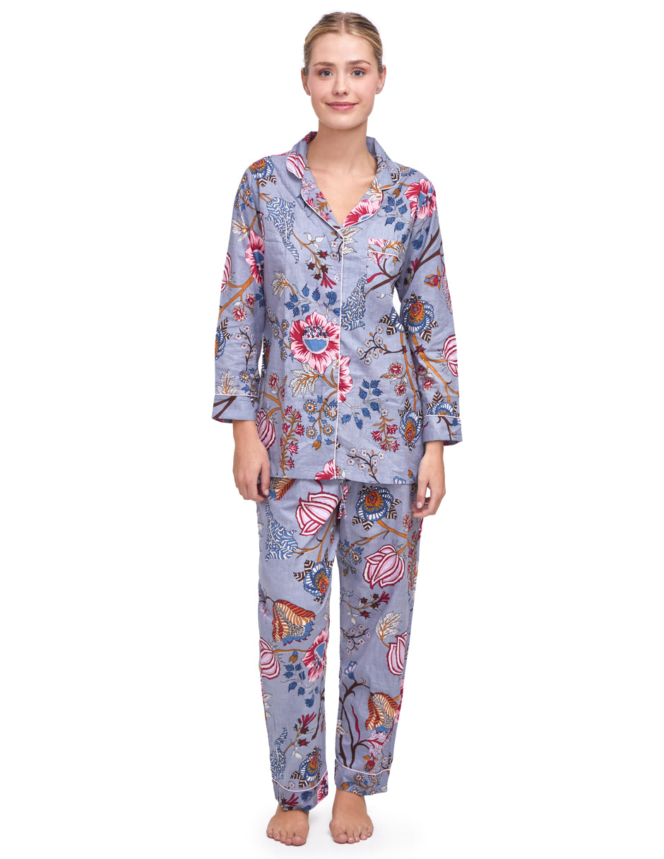 PIJAMA ASTER GREY 2PZ 100% COTTON Mónica Watanabe