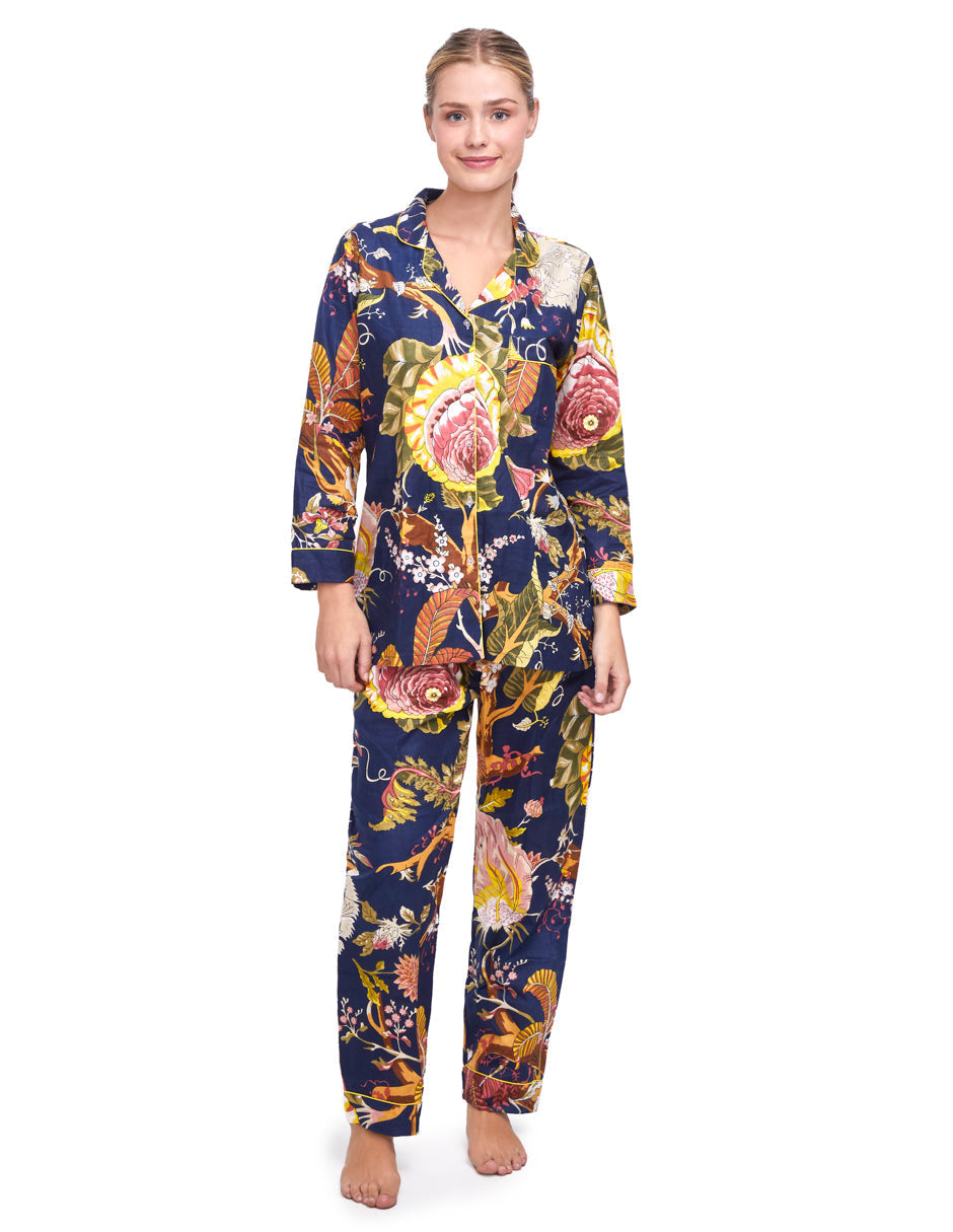 PIJAMA MAGNOLIA DARK AZUL 2PZ 100% COTTON Mónica Watanabe