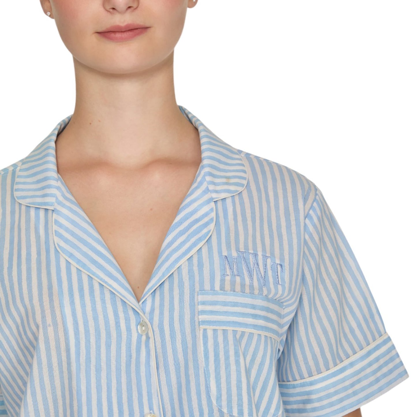 PIJAMA CLASSIC SHORT STRIPE BLUE Mónica Watanabe