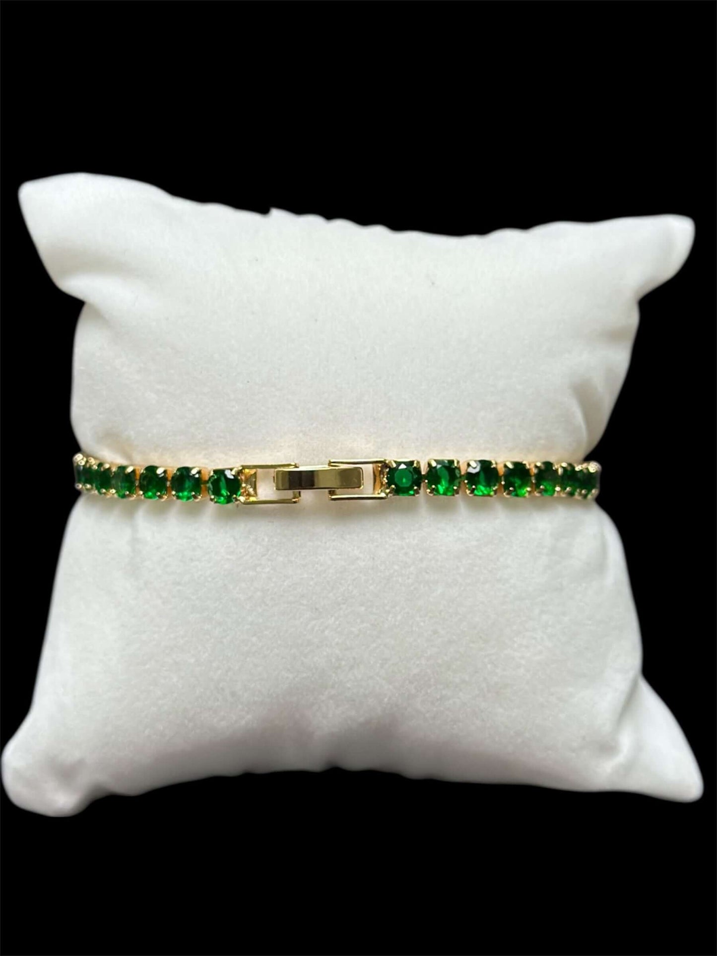 Pulsera Tenis 3 mm Verde Rosa All In Men Joyeria