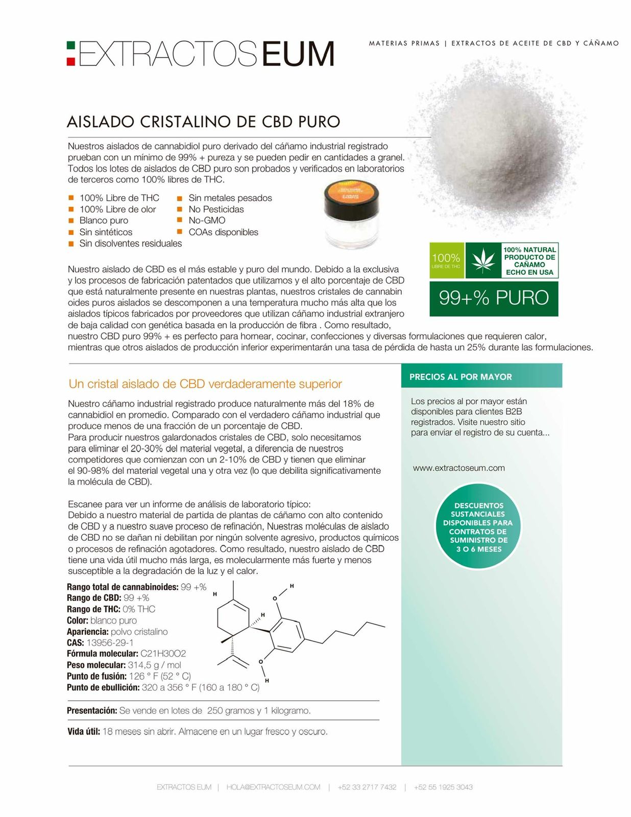 CBD Aislado 99% EXTRACTOS EUM™