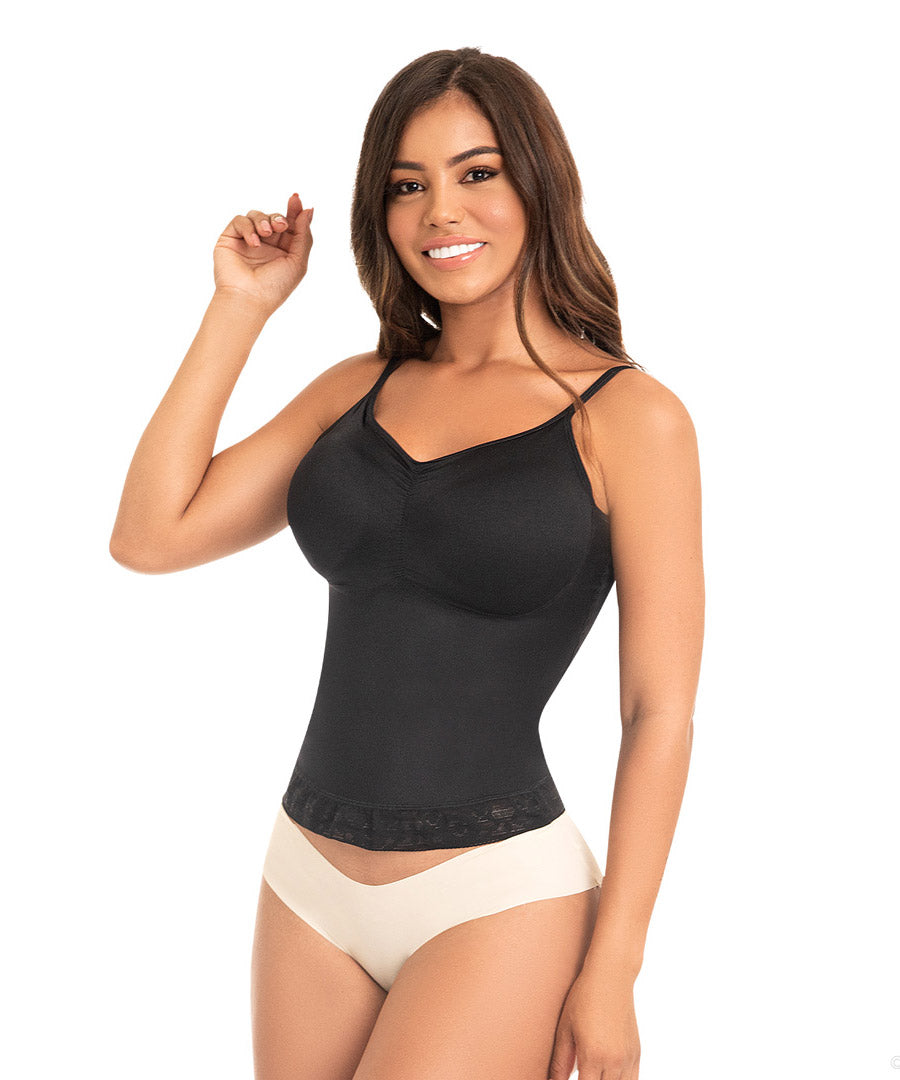 Blusa básica con tiras ajustables BL0230 de Fajas M&D® FajasColombianas.mx