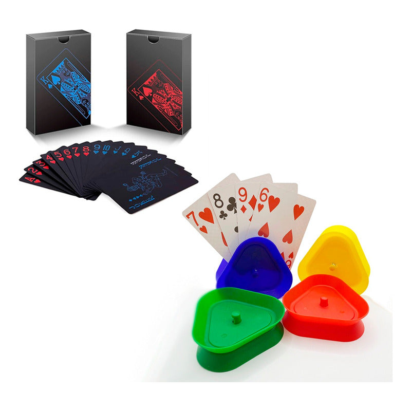Set de 2 Barajas + 4 Porta Naipes Diversiones Bago