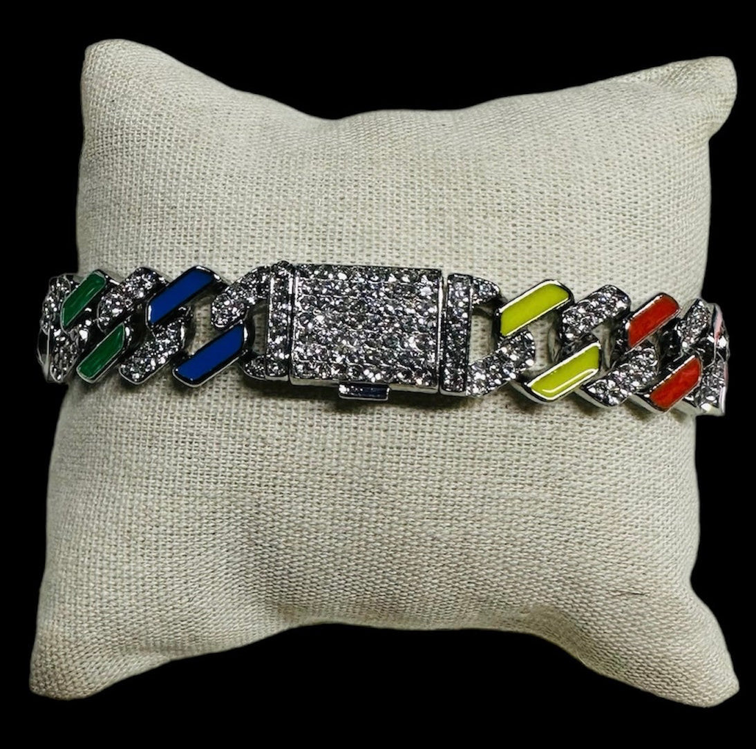 Pulsera Plata Colores Zirconias