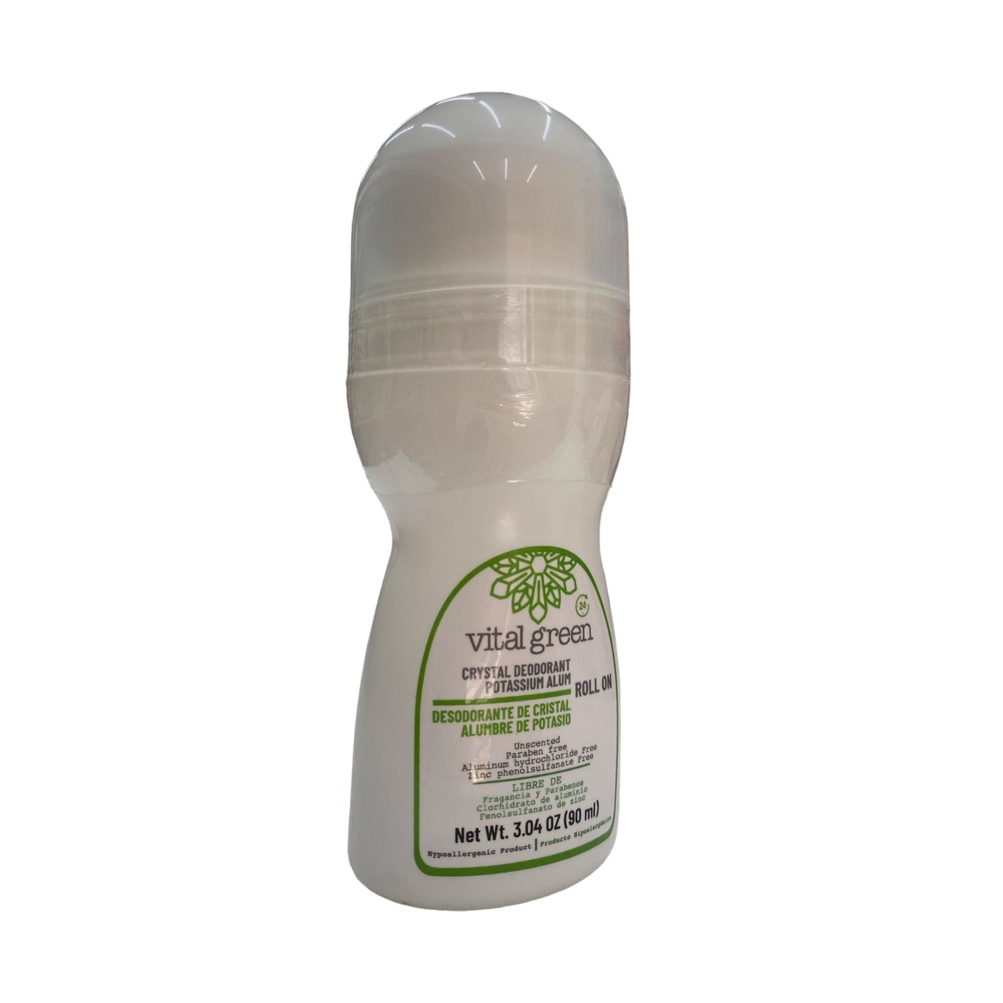 DESODORANTE DE CRISTAL (ROLL ON) ALUMBRE DE POTASIO C/ 90 ML VITAL GREEN NatuZem