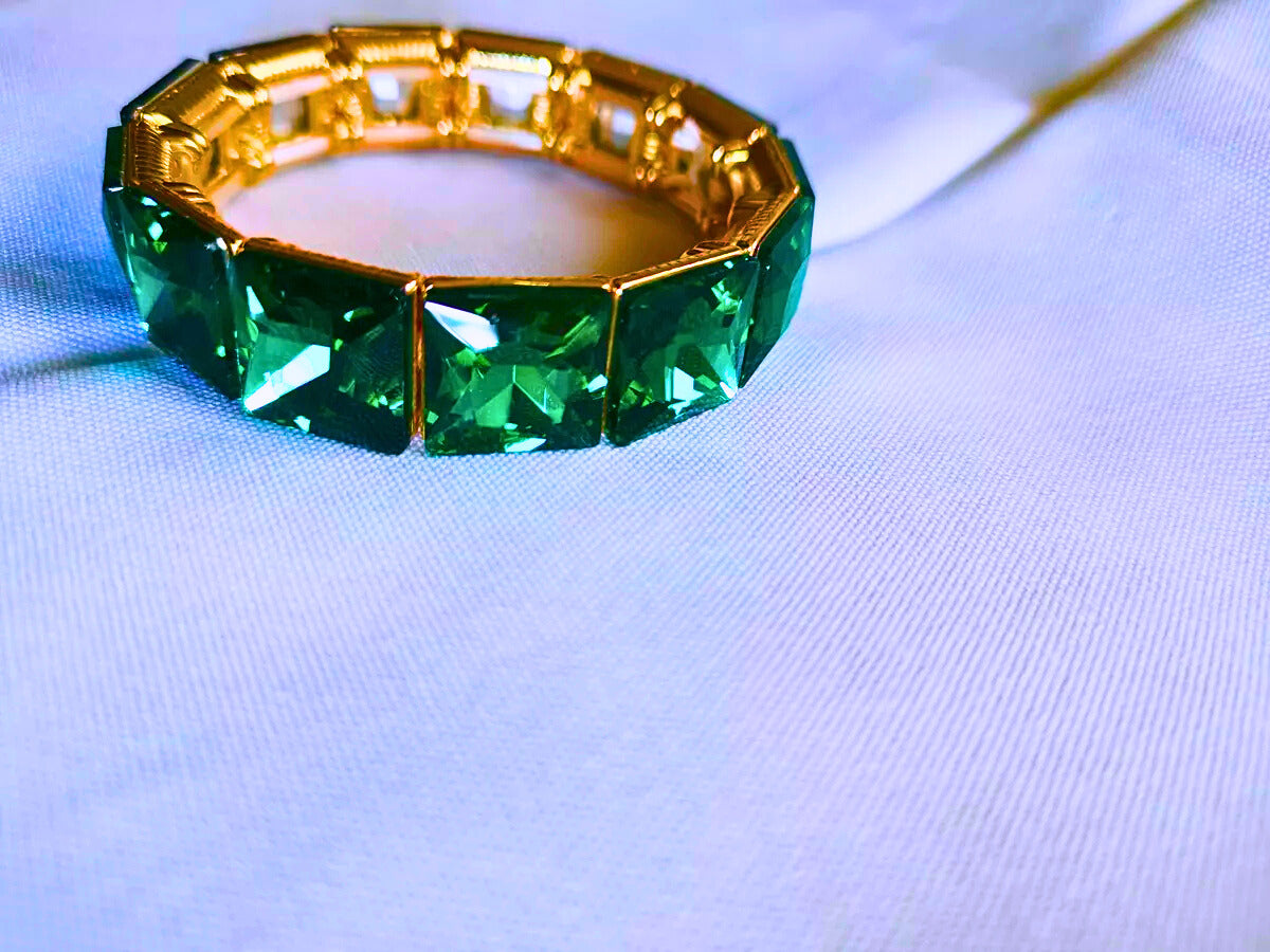 BB0005,6,7,8,9,31 - Brazalete Cobre Circonita Cubica Colores Elástica Dorado Calenbi Calenbi Joyería