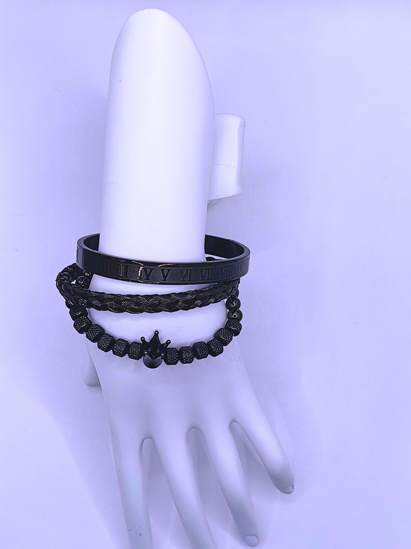 BB0025 - Pulsera Acero Inoxidable Triple Negro Unisex Calenbi