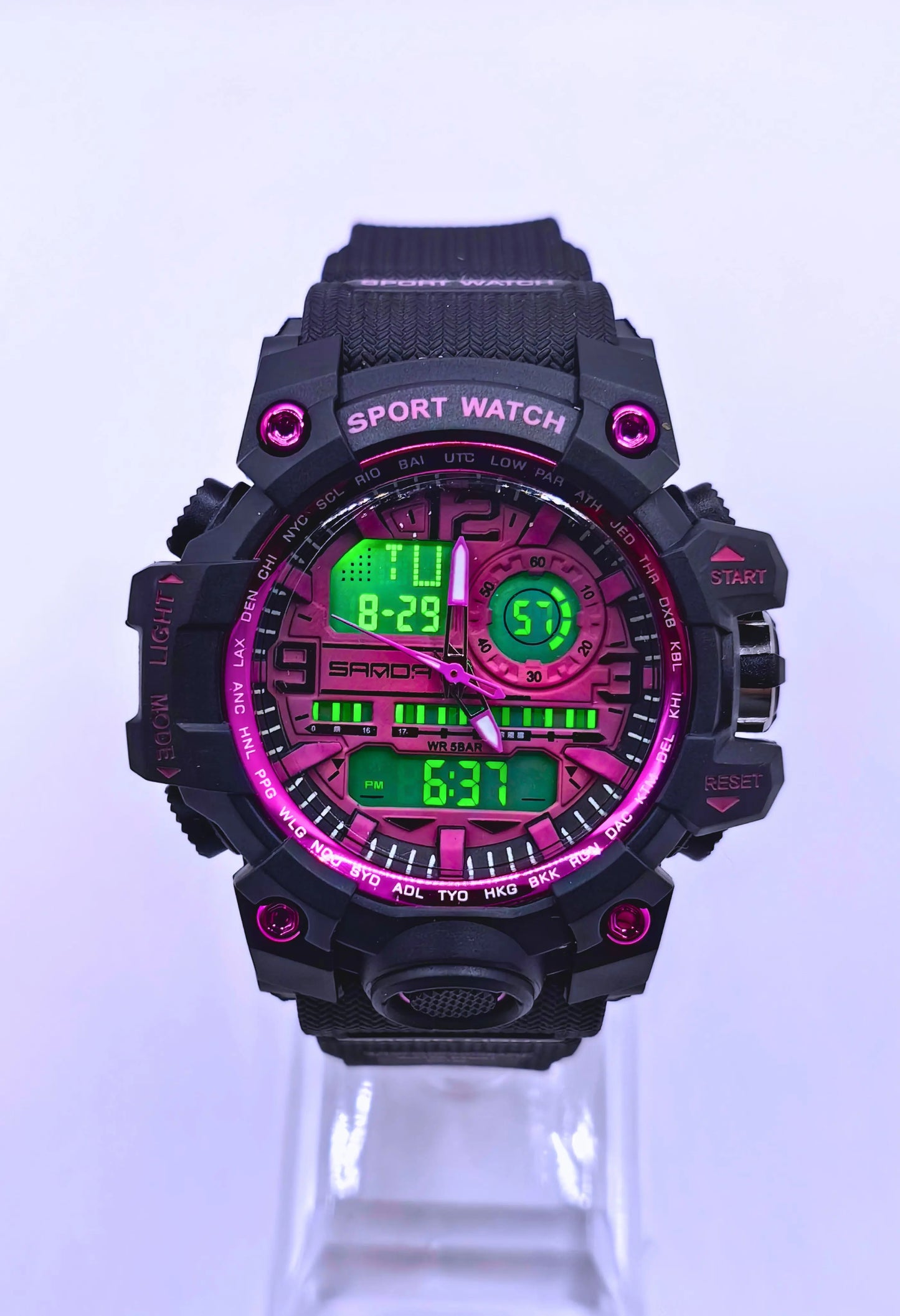 WA0023 - Reloj Digital/Análogo Plástico Negro SANDA