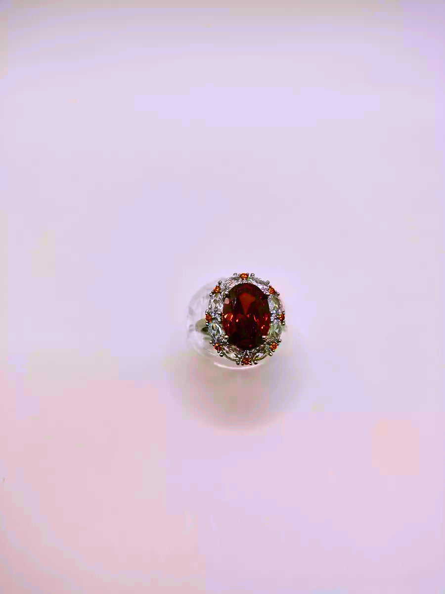 SR0024 - Anillo S925 Ley "Sello Real" Circonita Cubica Ajustable Calenbi Calenbi Joyería
