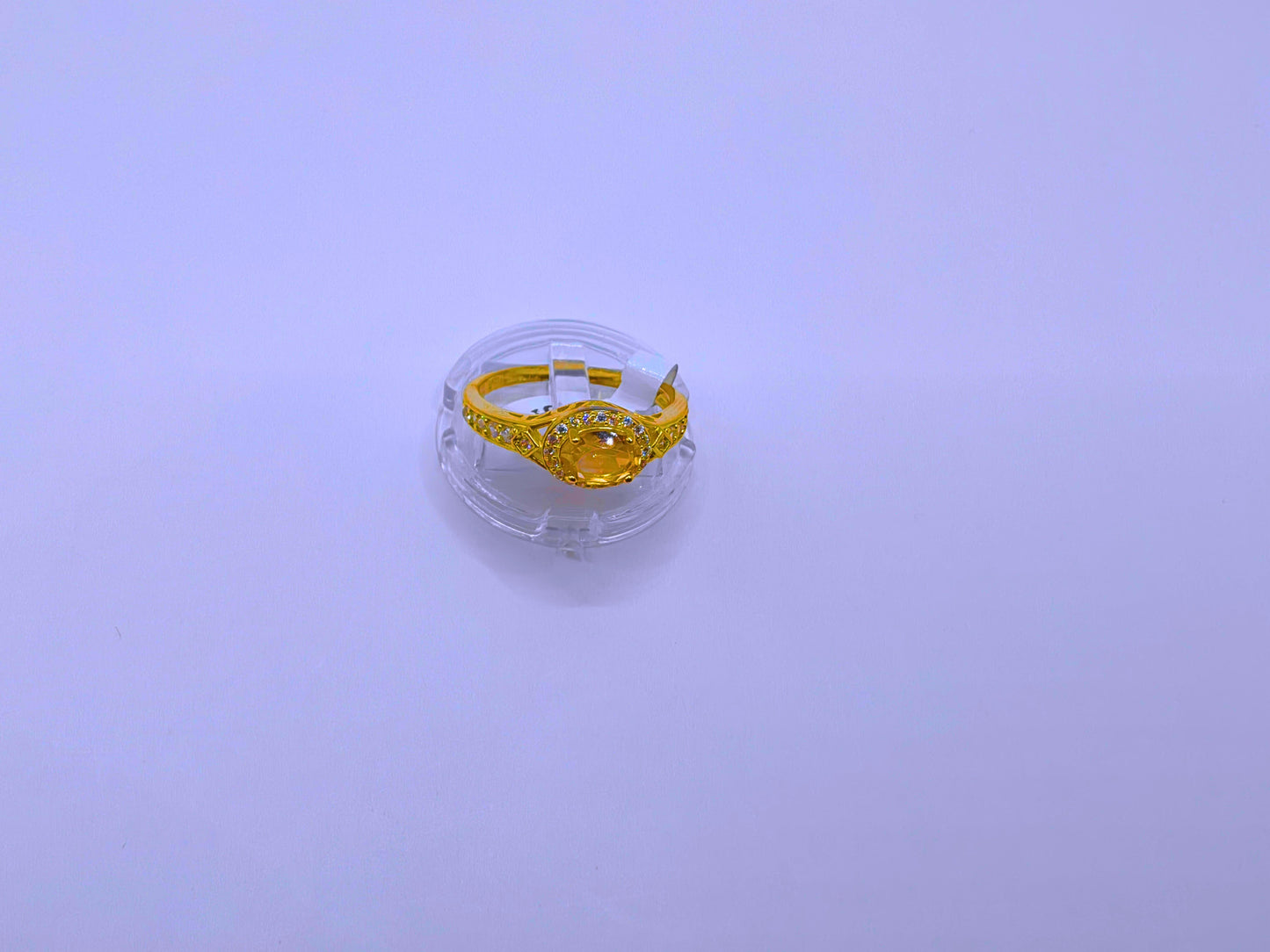 SR0017 - Anillo S925 Esterlina "Compromiso 2" Circonita Amarilla Chapa Oro 14k Cerrado Calenbi Calenbi Joyería