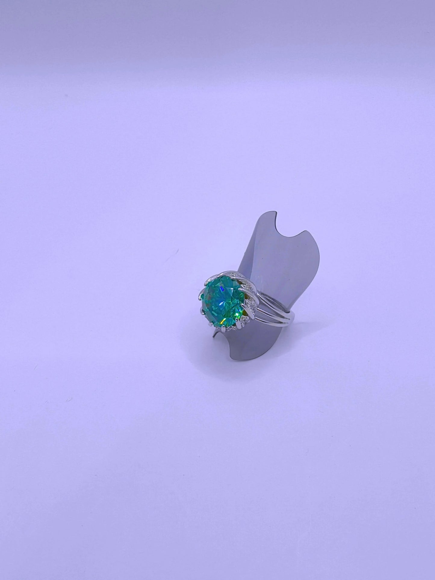 RB0017 - Anillo Aleación Circonita Cubica Turquesa Ajustable Calenbi Calenbi Joyería