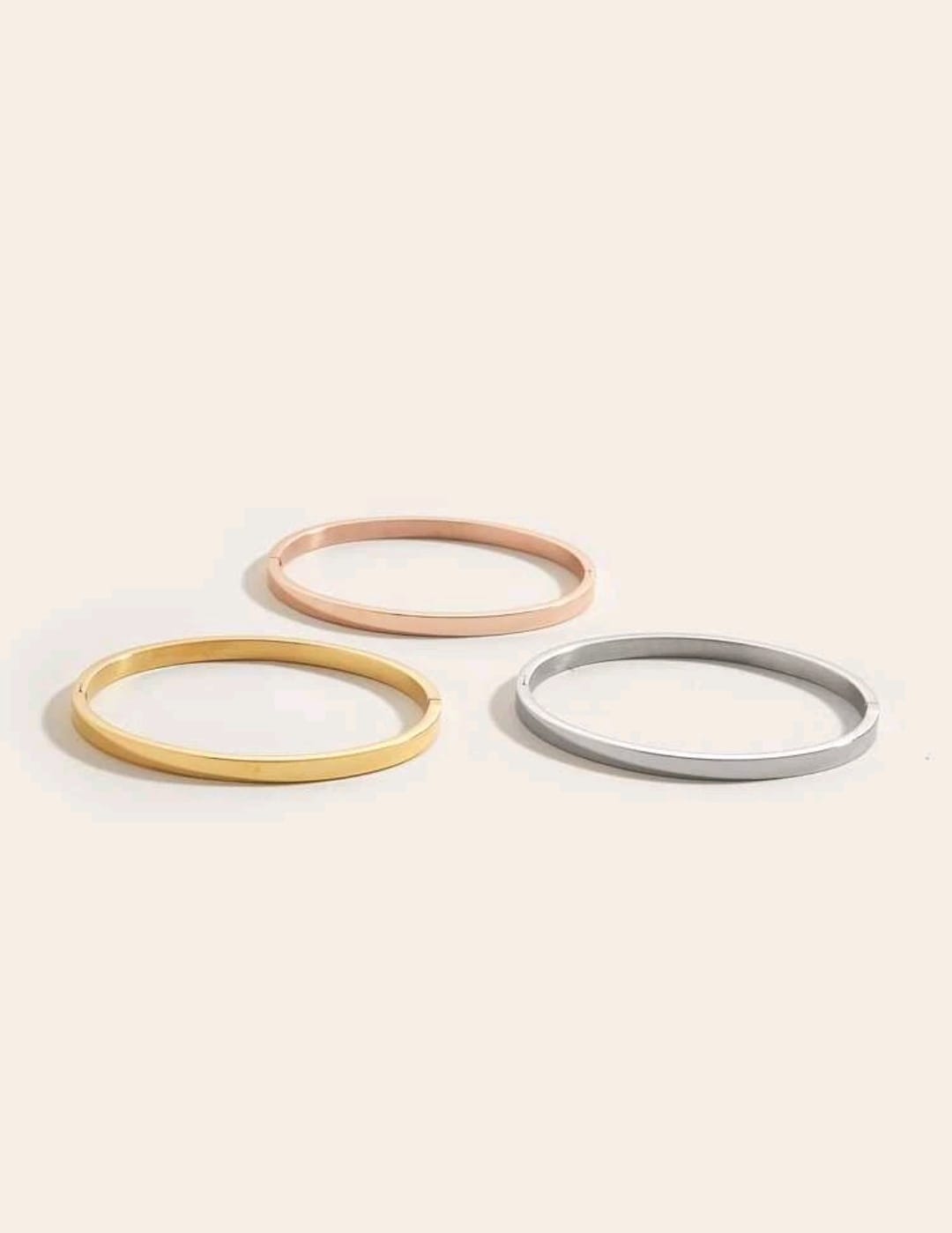BB0028 - Pulsera Acero Inoxidable Triple Chapa 3 Oros 14K Calenbi Calenbi Joyería