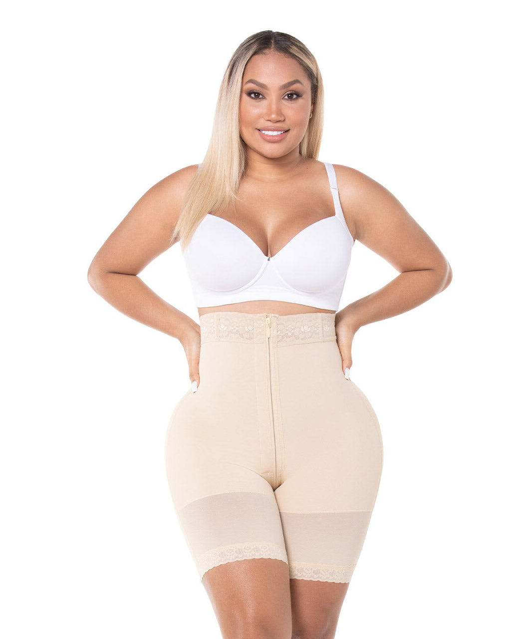 Short tipo reloj de arena con cierre SXA00728 de Fajas M&D® FajasColombianas.mx