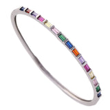 Inlaid with large colored zircon bracelet