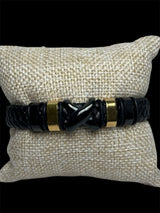 Pulsera Cuero X Negra All In Men Joyeria