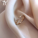 New fashion geometric woven twist open rings Korean classic copper alloy female jewelry girlfriends gift accessories ring