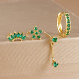Zircon Stud Earrings with Gold Plating, Minimalist Chic Design, Delicate and Stylish Women's Ear Jewelry