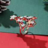 Christmas Ring New Style Christmas Ornaments Temperament Diamond Inlaid Environmental Adjustable Ring