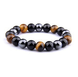 Tiger Eye Bracelet Obsidian Hematite Gemstone Bead Bracelet（FD0503、 FB05-6mm 、FB05-8mm 、FB05-10mm 、FD0504）