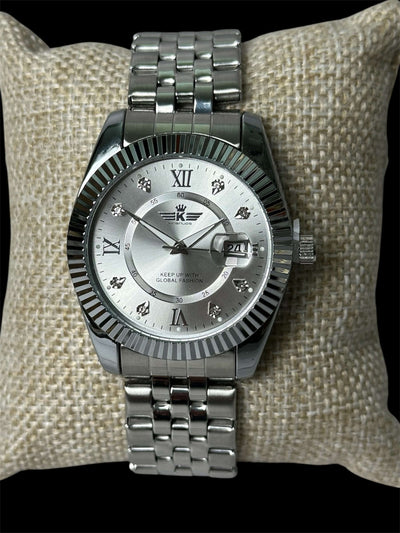 Reloj Tipo Rlx Plata Blanco All In Men Joyeria
