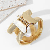 European and American exaggerated spring hollow bracelet, personalized shape, metal elastic opening, adjustable women's hand acc