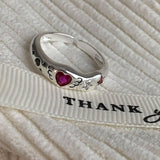 Dopamine love colored zircon diamond ring female niche index finger high-end fashion personality open ring