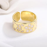 Foxanry 925 Stamp Wide Rings for Women INS Fashion Elegant Sweet Creative Flowers Design Party Jewelry Birthday Gifts