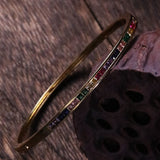 Fine edged copper inlaid colored zircon bracelet for women's bracelet
