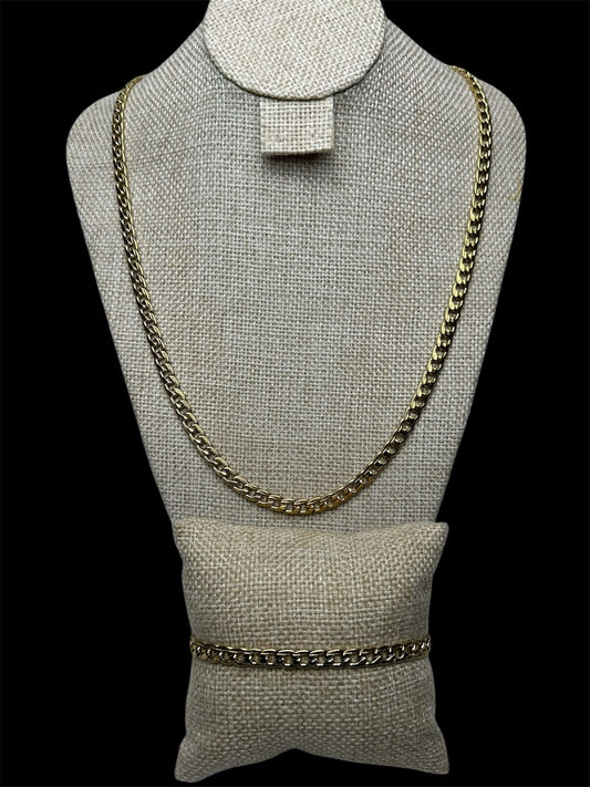 Set Cubano Plano 5 mm Acero Inoxidable All In Men Joyeria