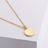 Round Pendant Necklace Simple Ins Style Titanium Steel 18k Gold 26 Letters Shell Round Necklace Female