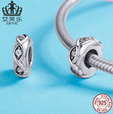 New Product Spacer S925 Sterling Silver Zircon Beaded DIY Bracelet Loose Beads Creative Silver Beads