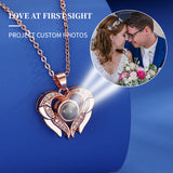 Heart shaped diamond projection in 100 languages, I love you necklace, fashionable, luxurious, high-end, collarbone chain
