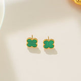 13mm double-sided clover set necklace bracelet women's set