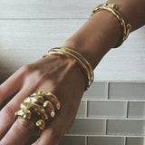Contemporary Statement  Asymmetry Sensuous Contours Bangle or Cuff Shape And Form Set Waterproof Jewelry Women