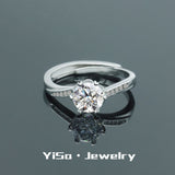 Light Luxury Niche Fashion Moissanite Diamond One-Carat Zircon Diamond Ring Open Six-Prong Ring Female Ring