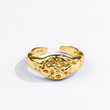 Foxanry Ins Fashion 925 Stamp Finger Rings for Women Couples France Gold Plated Elegant Wedding Bride Jewelry Gifts
