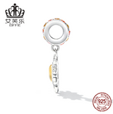 Avele Sterling Silver s925 Small Sun Pendant Bracelet Golden Glass Zircon Starry Sky Simple Pendant SCC2
