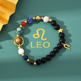 Natural stone beaded tiger eye picture stone bracelet zodiac bracelet