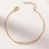 Simple and exquisite chain natural stone bead bracelet for women