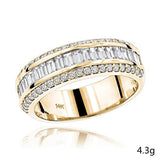Korean popular simple gold three-drain 14 K diamond fashion ring