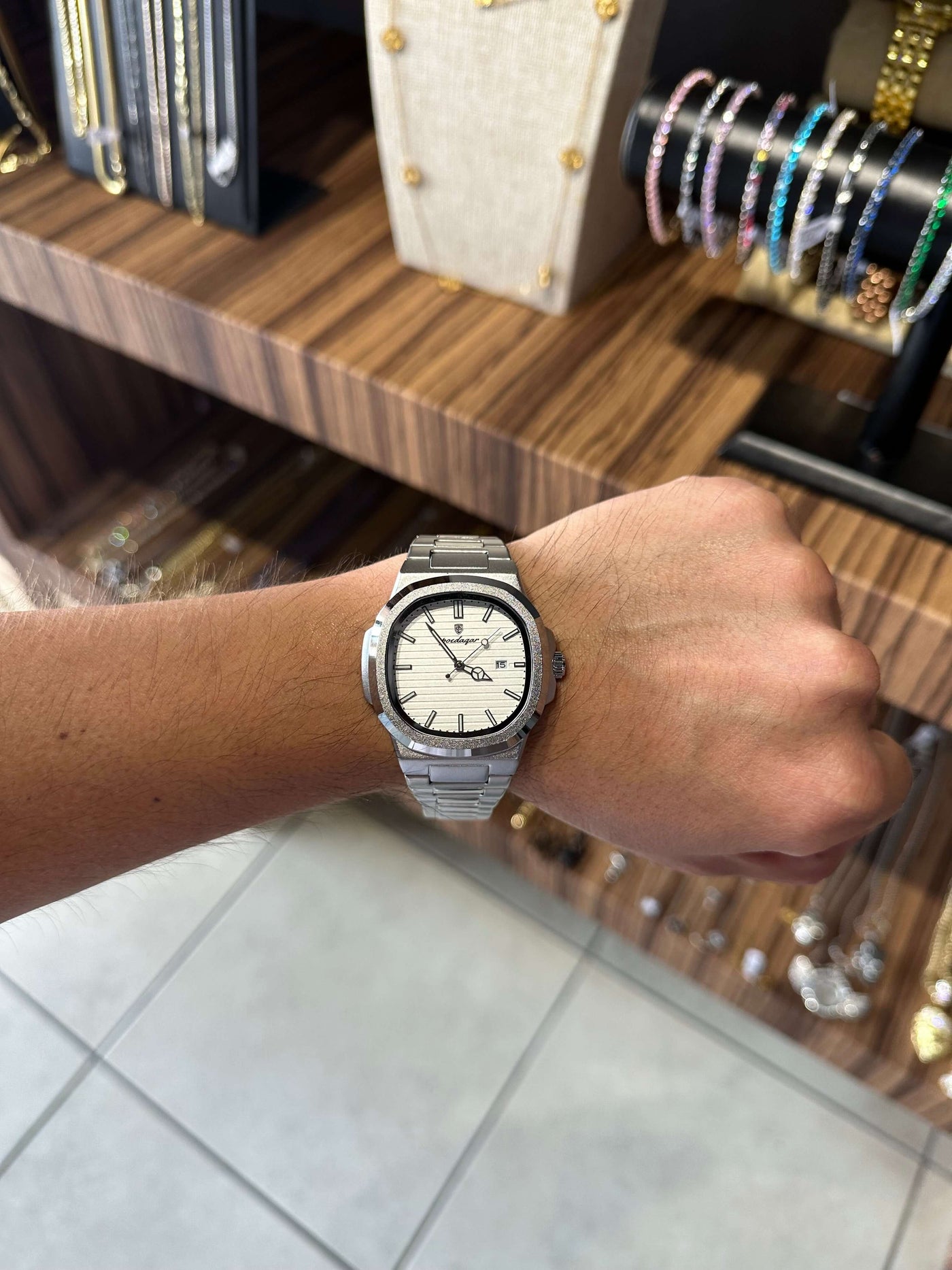 Reloj Plata Fondo Blanco All In Men Joyeria