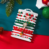 Style Christmas Bracelet Set with Soft Clay Crystal Santa Claus Pendant and Letter Beads, 10-Piece Pack for Wholesale