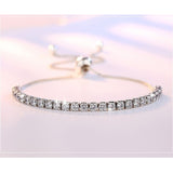 Sterling Silver Sparkling Strand Bracelet Women Link Tennis Bracelet Silver Jewelry VBS4087