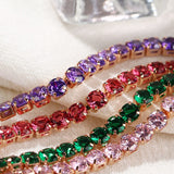 Luxury 4mm Cubic Zirconia Tennis Bracelets Iced Out Chain Crystal Wedding Bracelet For Women Men Gold Silver Color Bracelet